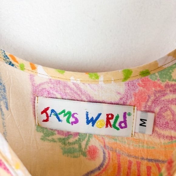 VTG Jams World Quirky Crayon Print Sleeveless Maxi Dress Sz M - Picture 5 of 9